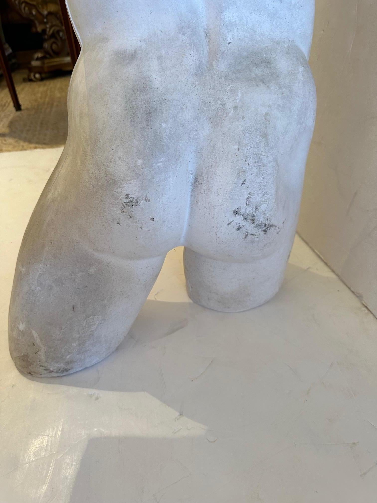 Very Large Striking Sculpture of Nude Male Torso In Good Condition For Sale In Hopewell, NJ