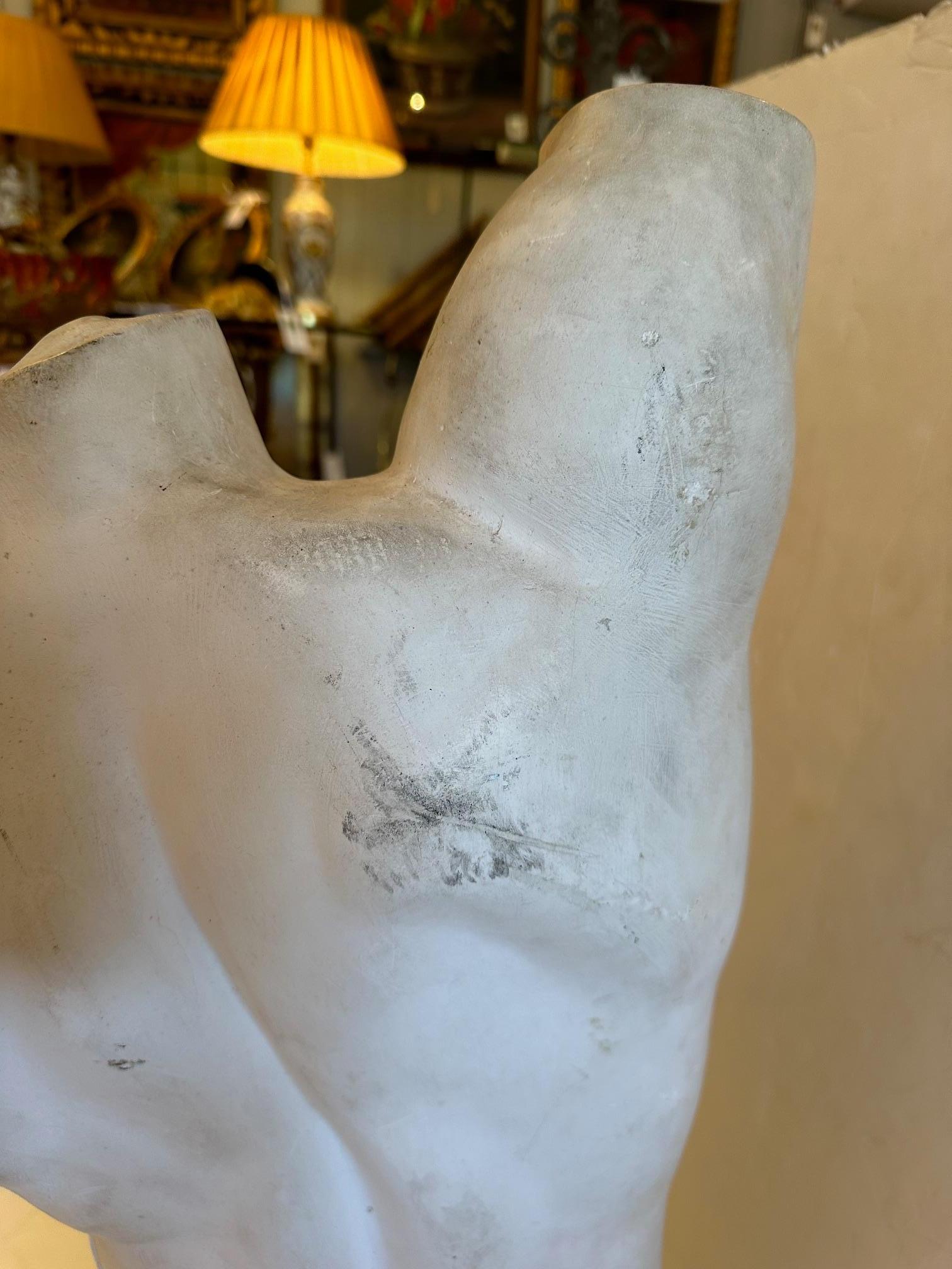 Resin Very Large Striking Sculpture of Nude Male Torso For Sale