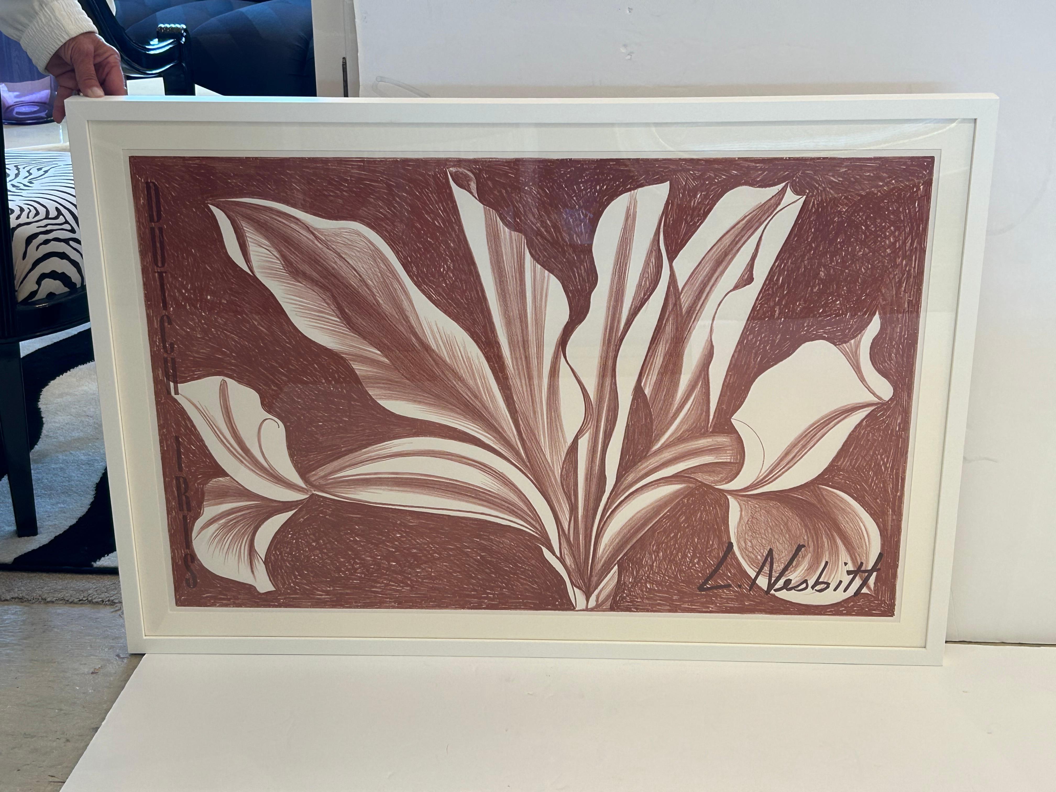 Moderne Remarquable ensemble de 3 lithographies de fleurs Lowell Nesbitt nouvellement encadrées en vente