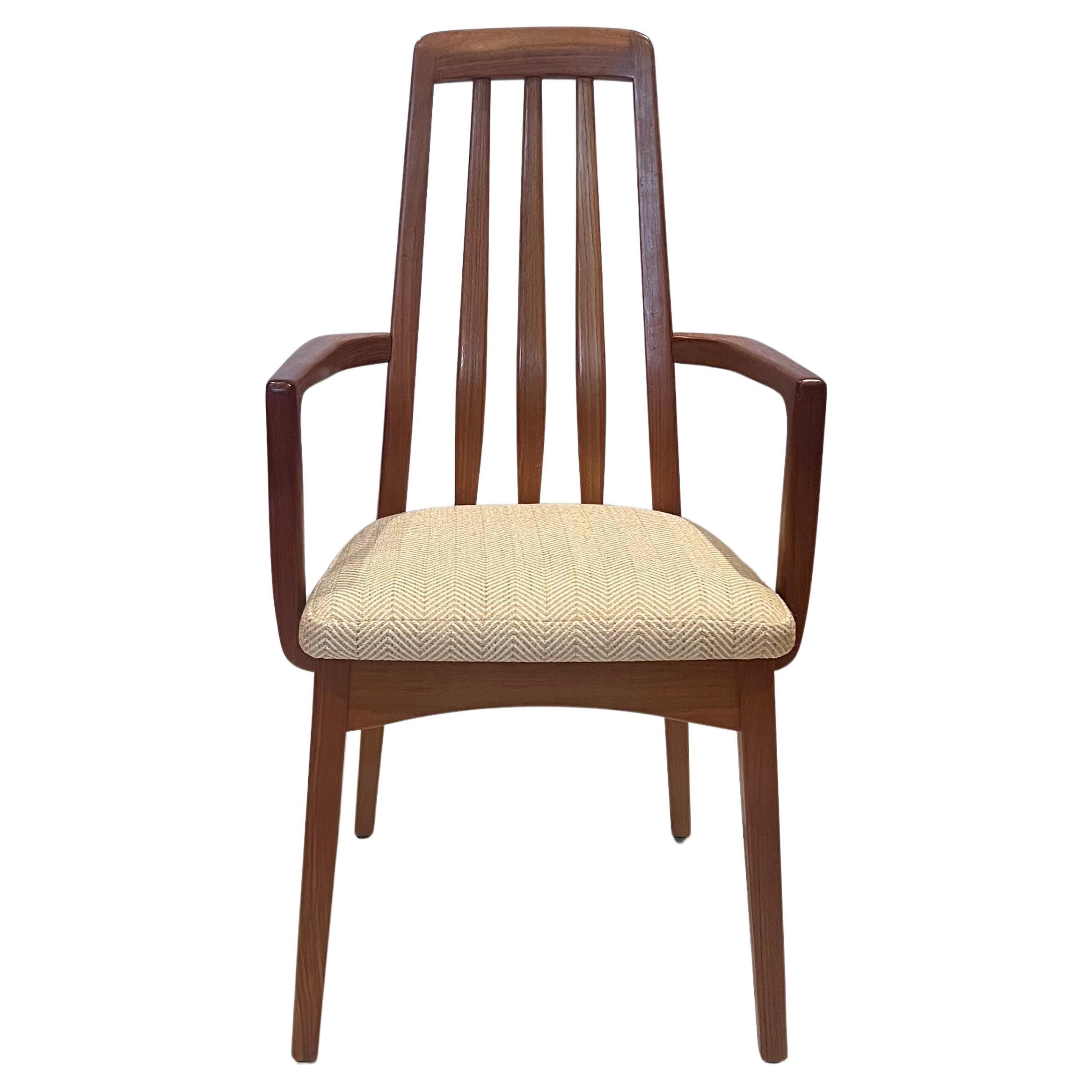 American Striking Set of 6 Arm dining Chairs in Teak by Benny Linden New Upholstery