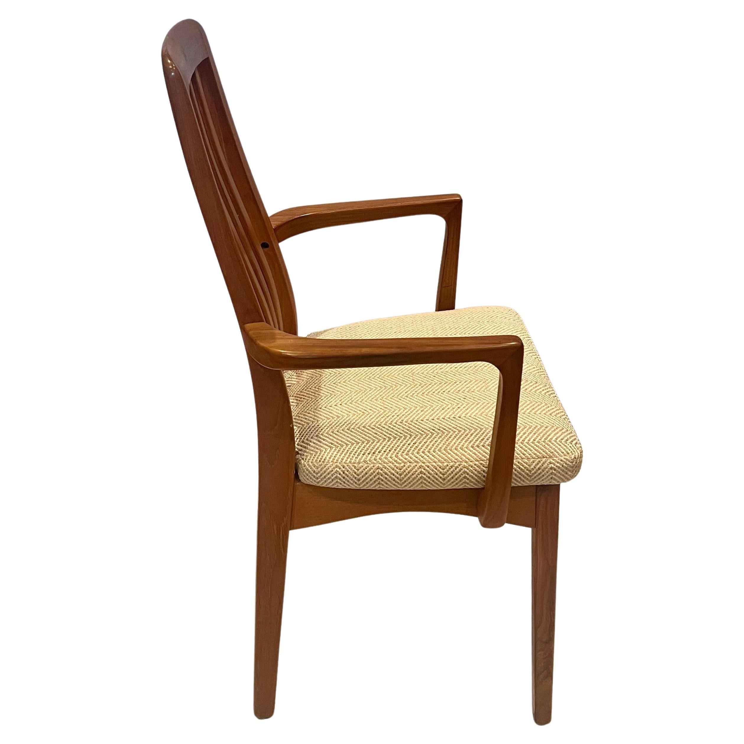 Striking Set of 6 Arm dining Chairs in Teak by Benny Linden New Upholstery 1