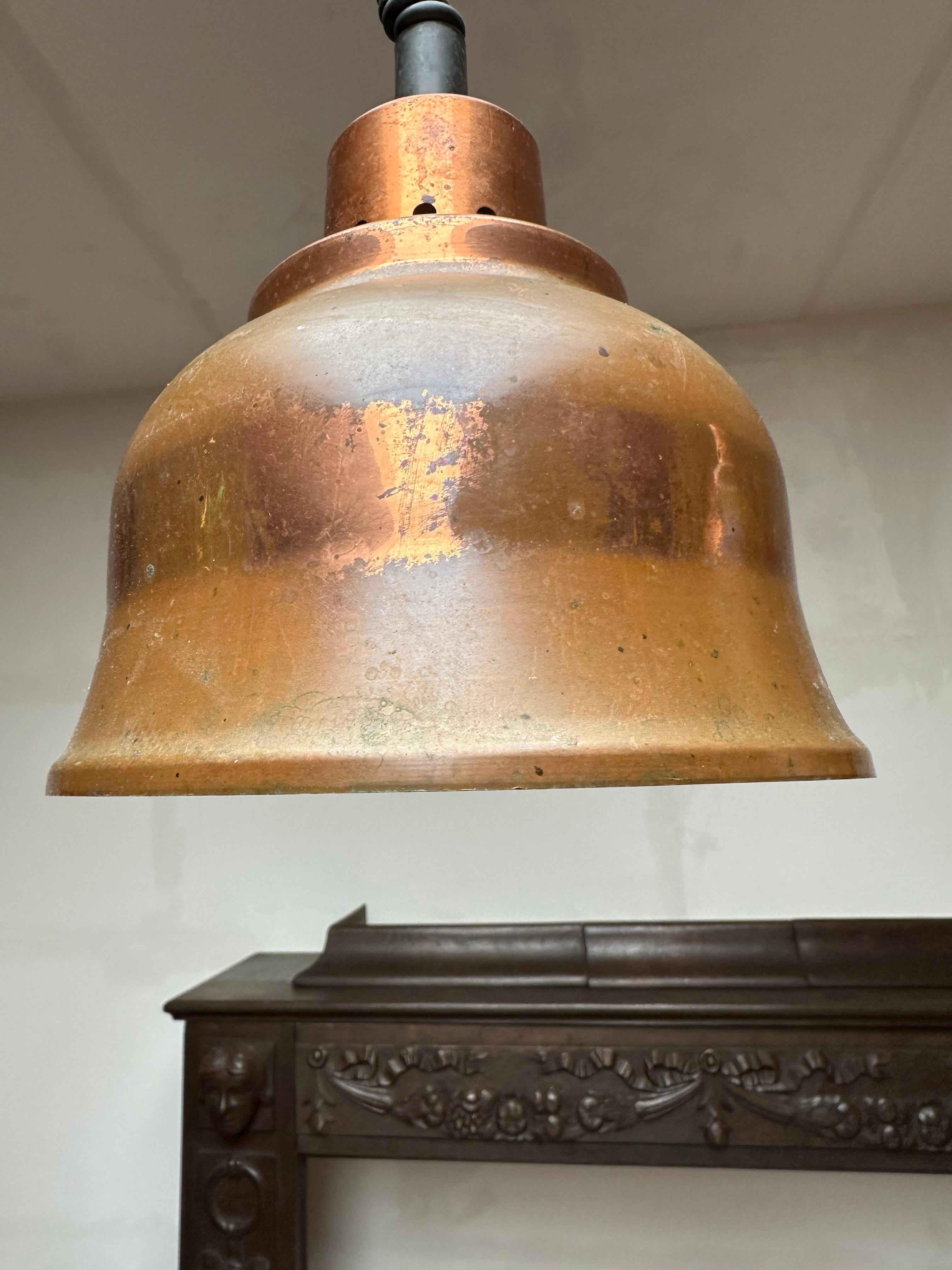Auffälliges Set aus 8 Kupfer-Hängeleuchten im Vintage-Stil der 1960er Jahre, verstellbar & ikonisches Design im Angebot 4