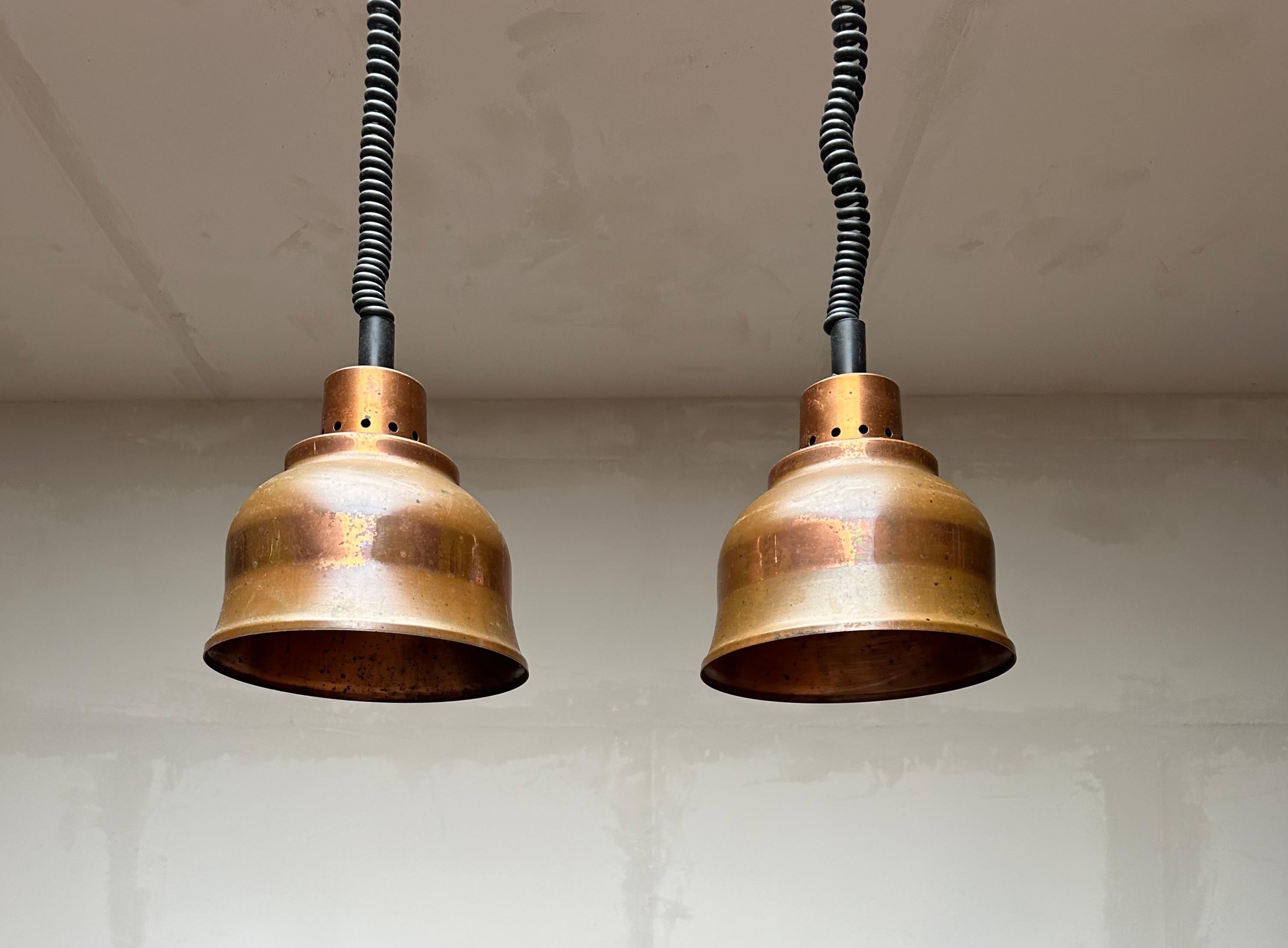 Auffälliges Set aus 8 Kupfer-Hängeleuchten im Vintage-Stil der 1960er Jahre, verstellbar & ikonisches Design im Angebot 7