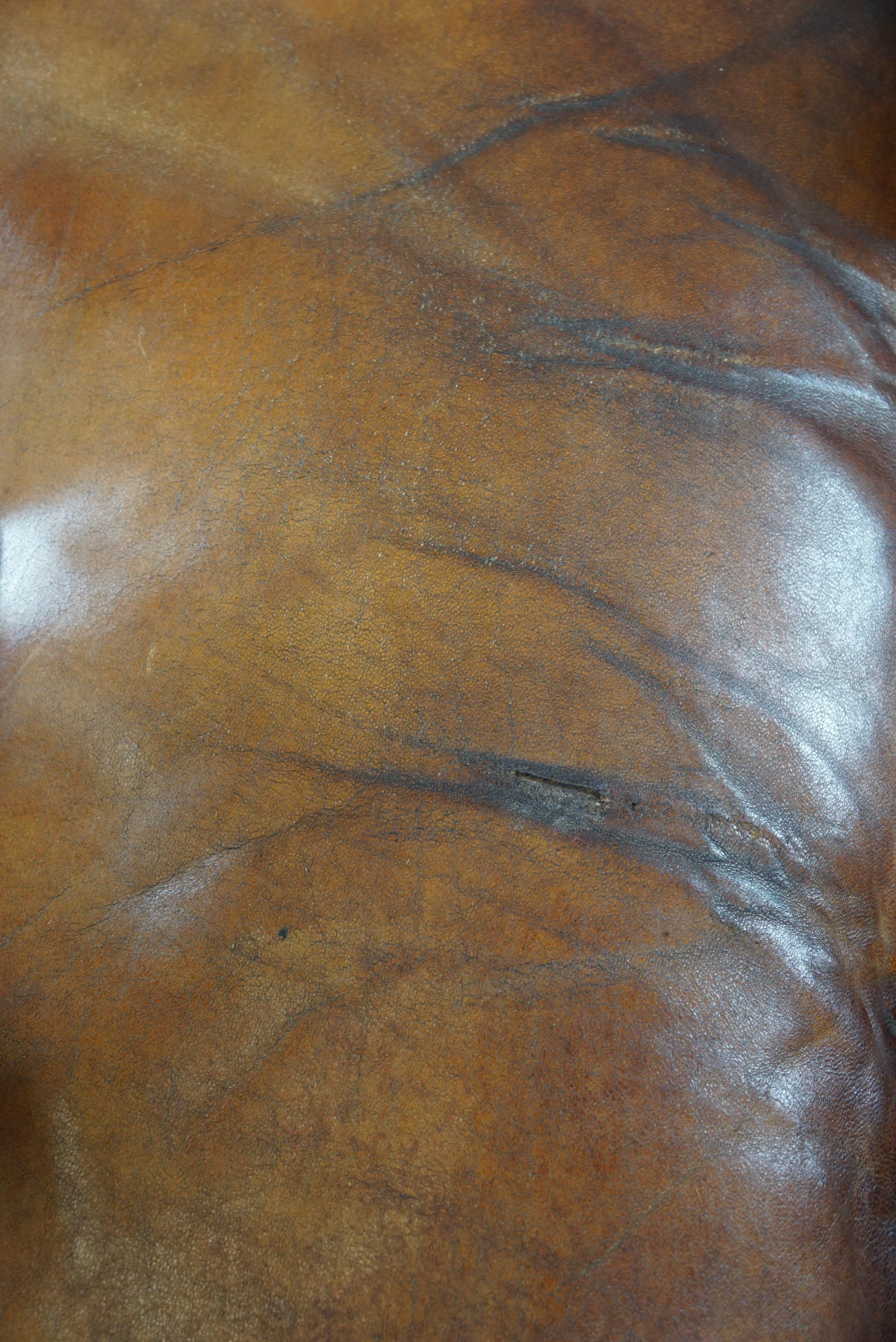 Striking sheep leather wing chair For Sale 6