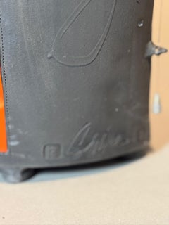 Striking Signed Hand-Painted Sculptural Ceramic Jar with Lid