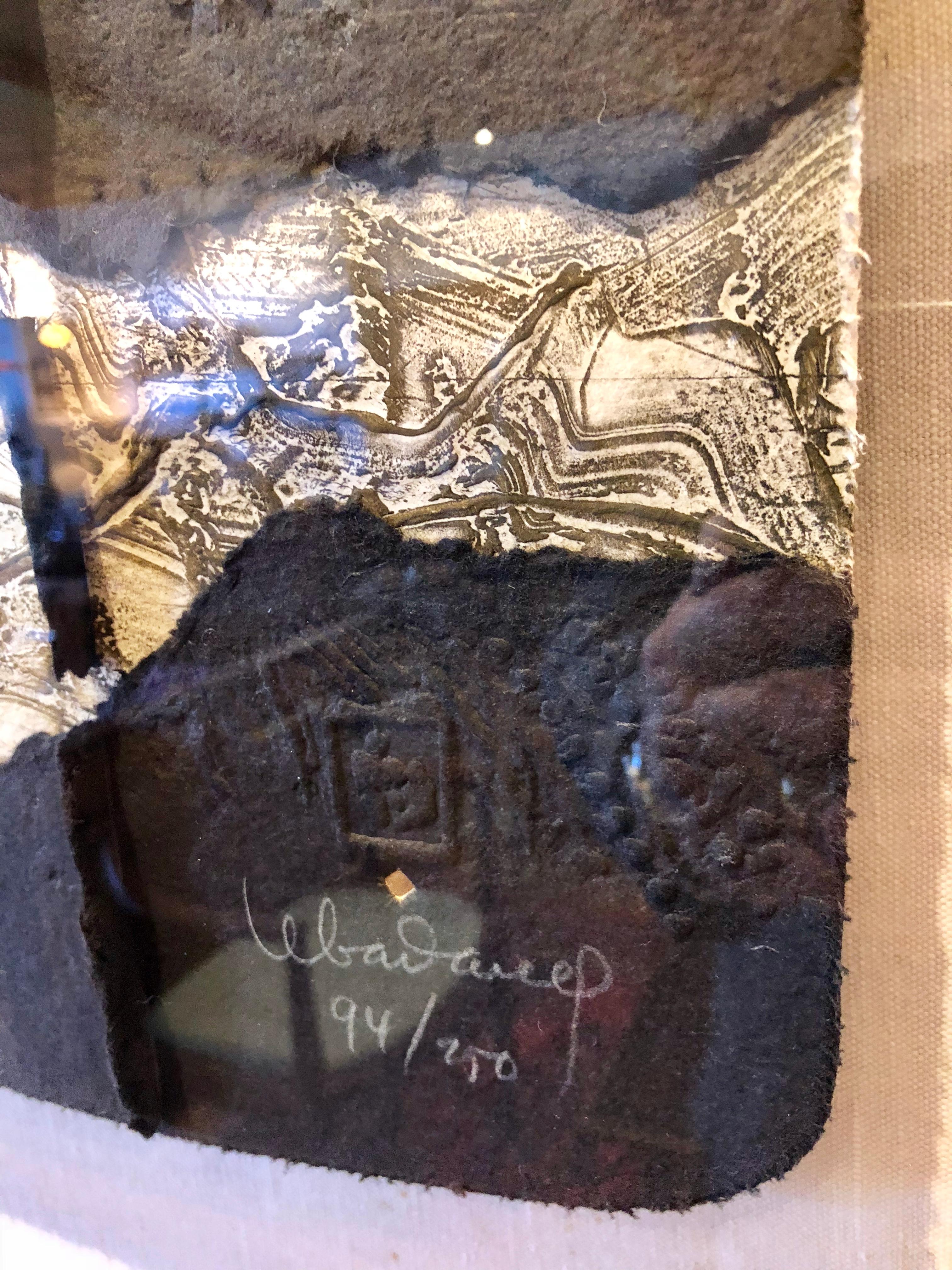 Post-Modern Striking Signed & Numbered Lithograph by Artist Hoi Lebadang in Lucite Box