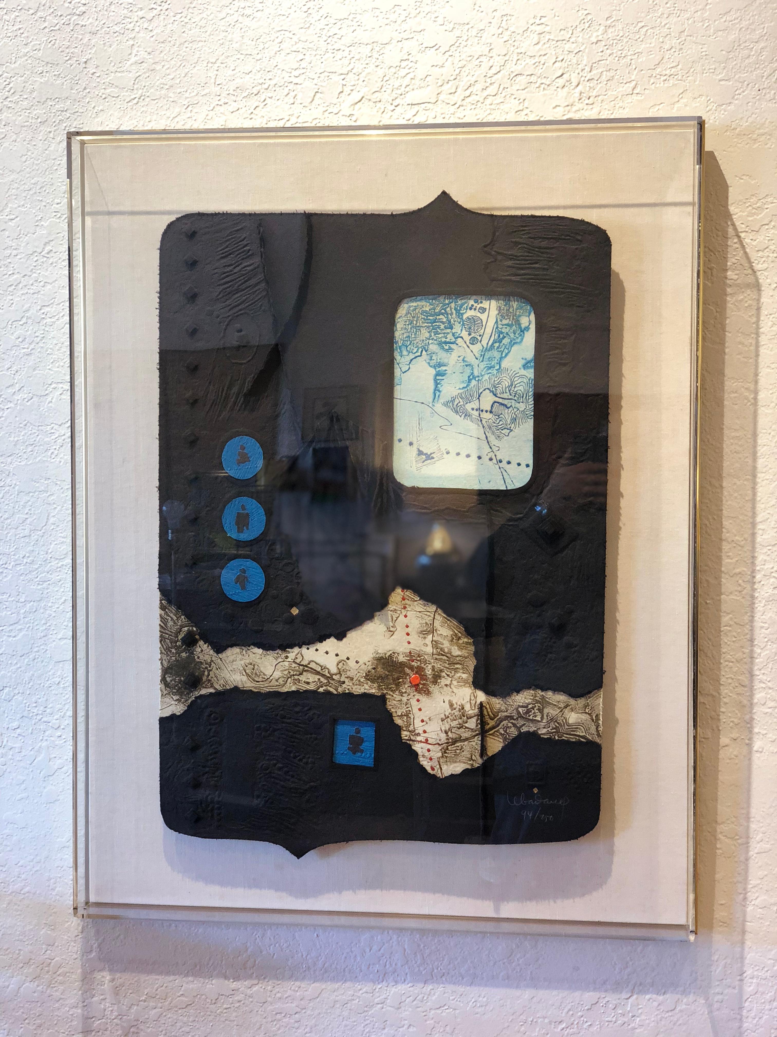Striking Signed & Numbered Lithograph by Artist Hoi Lebadang in Lucite Box 1