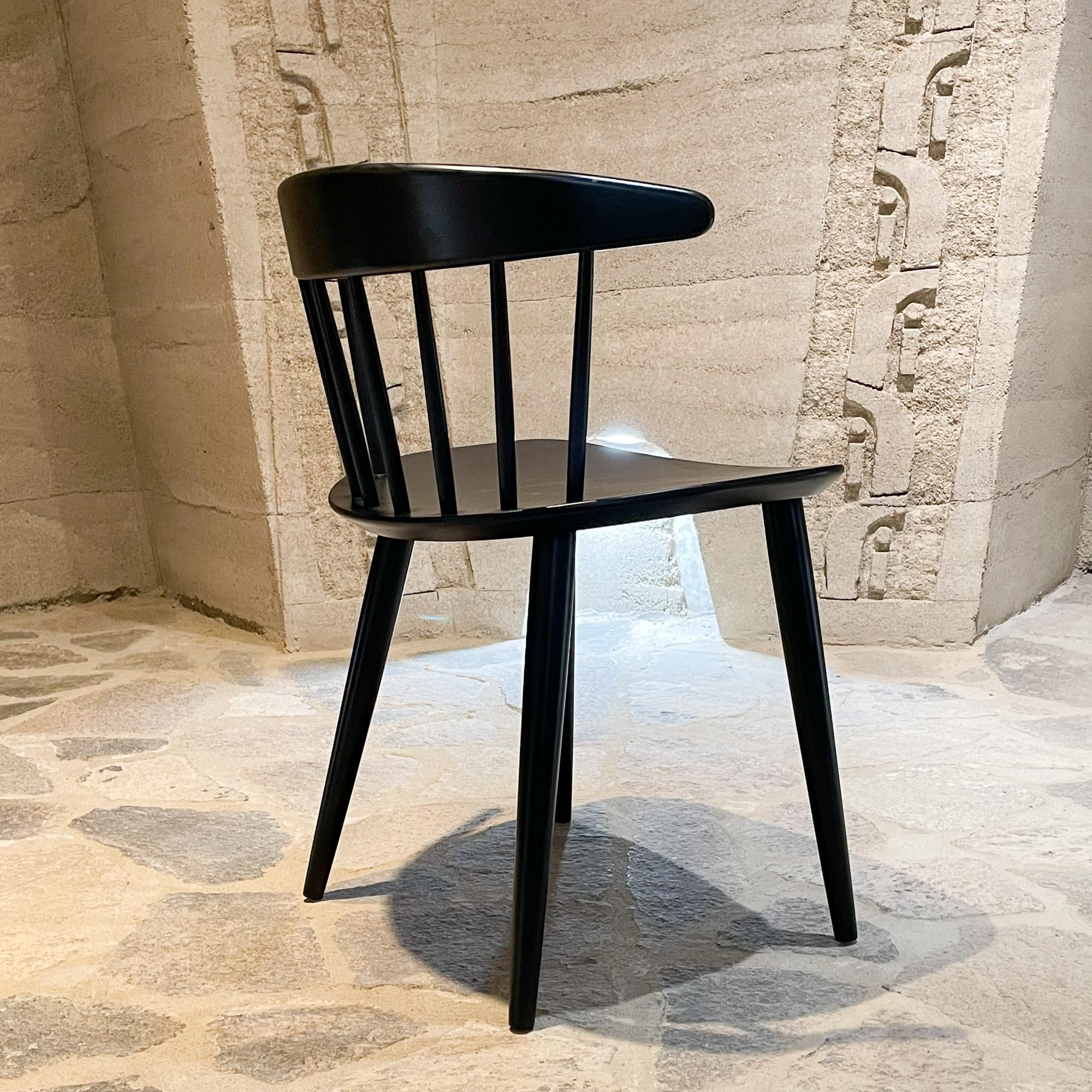Mid-20th Century Striking Single SPINDLE Chair Black 1960s Denmark FDB Mobler Folke Palsson J104