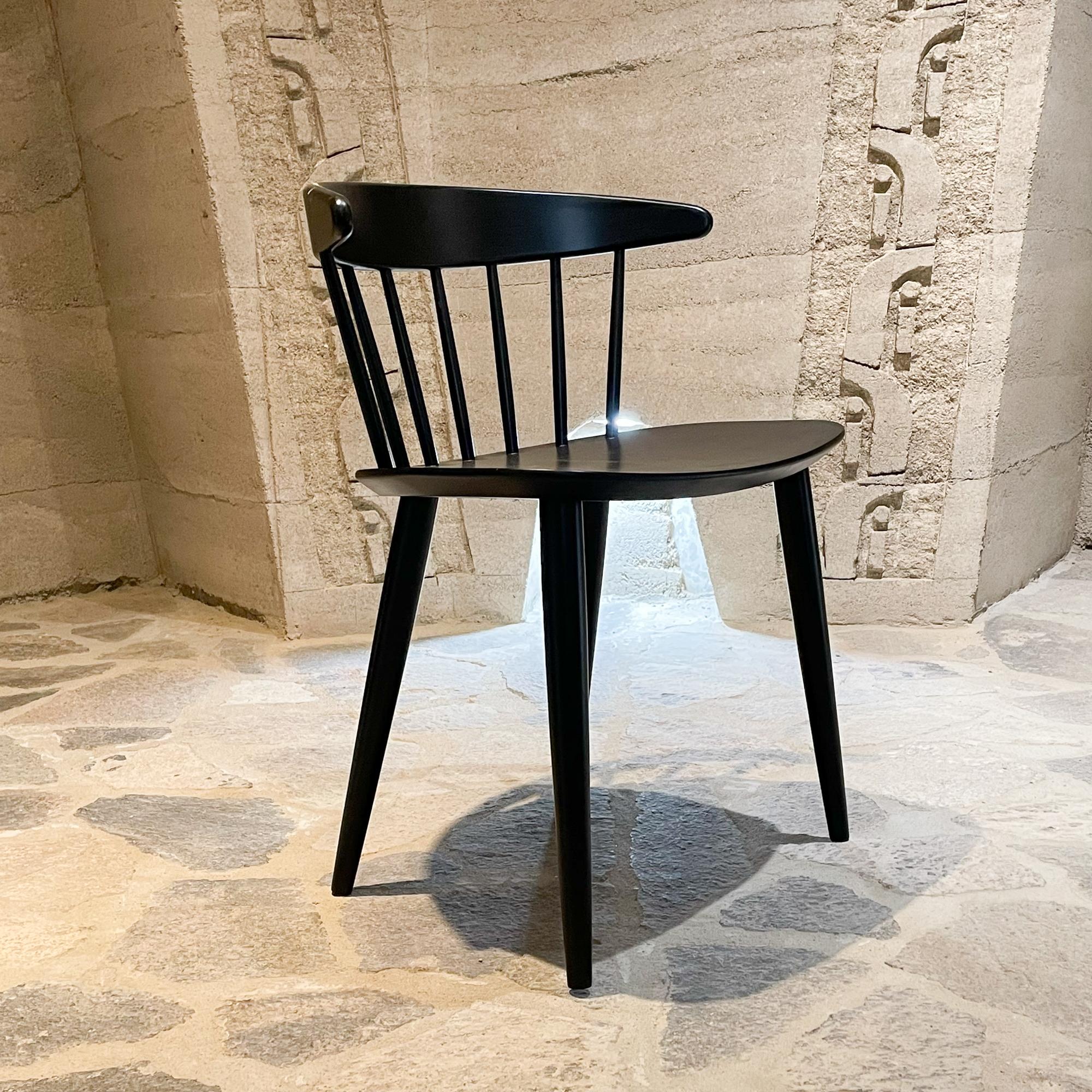 Striking Single SPINDLE Chair Black 1960s Denmark FDB Mobler Folke Palsson J104 1