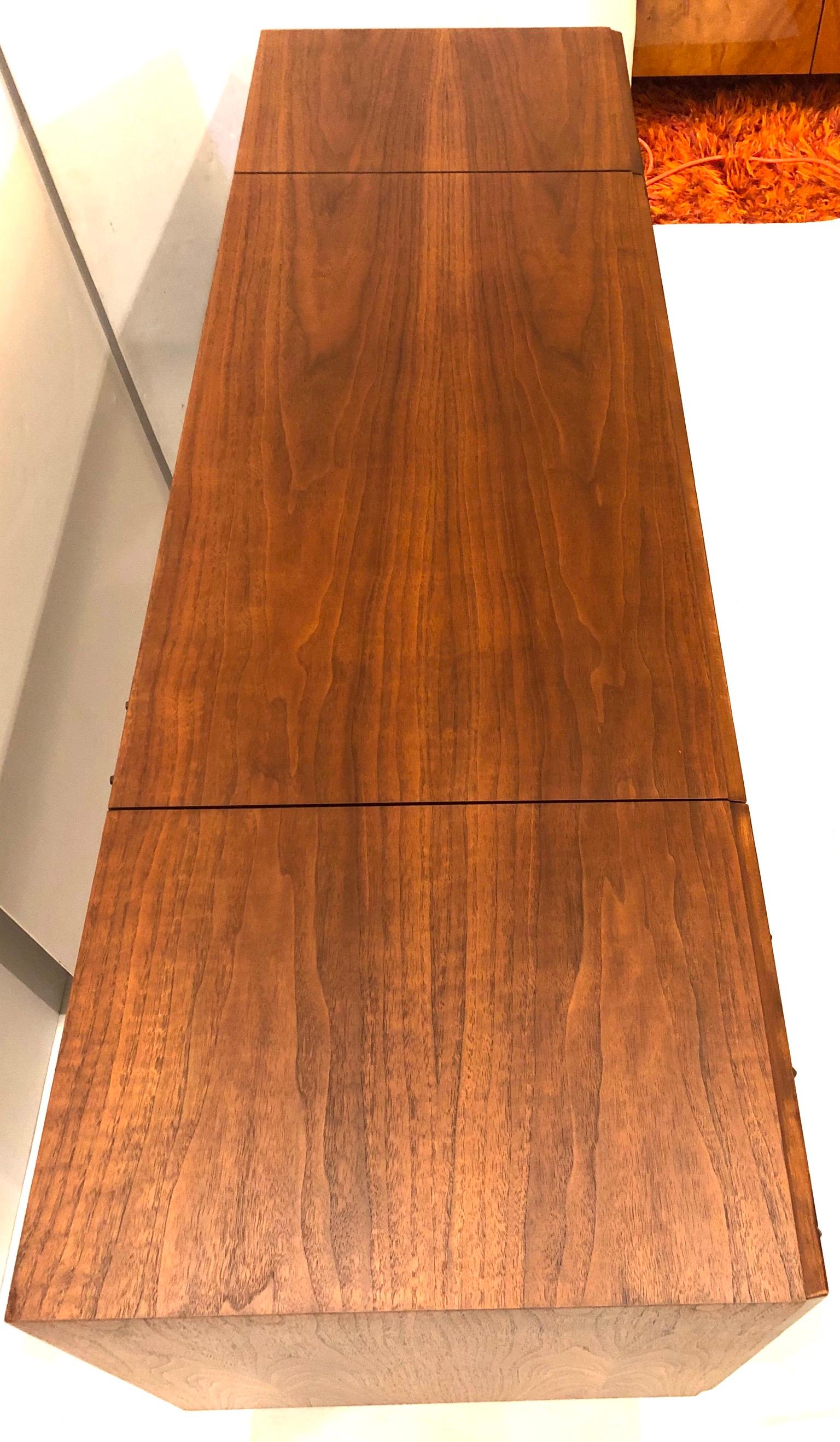 Striking Small American Midcentury Walnut Console Stereo Cabinet by Zenith 2