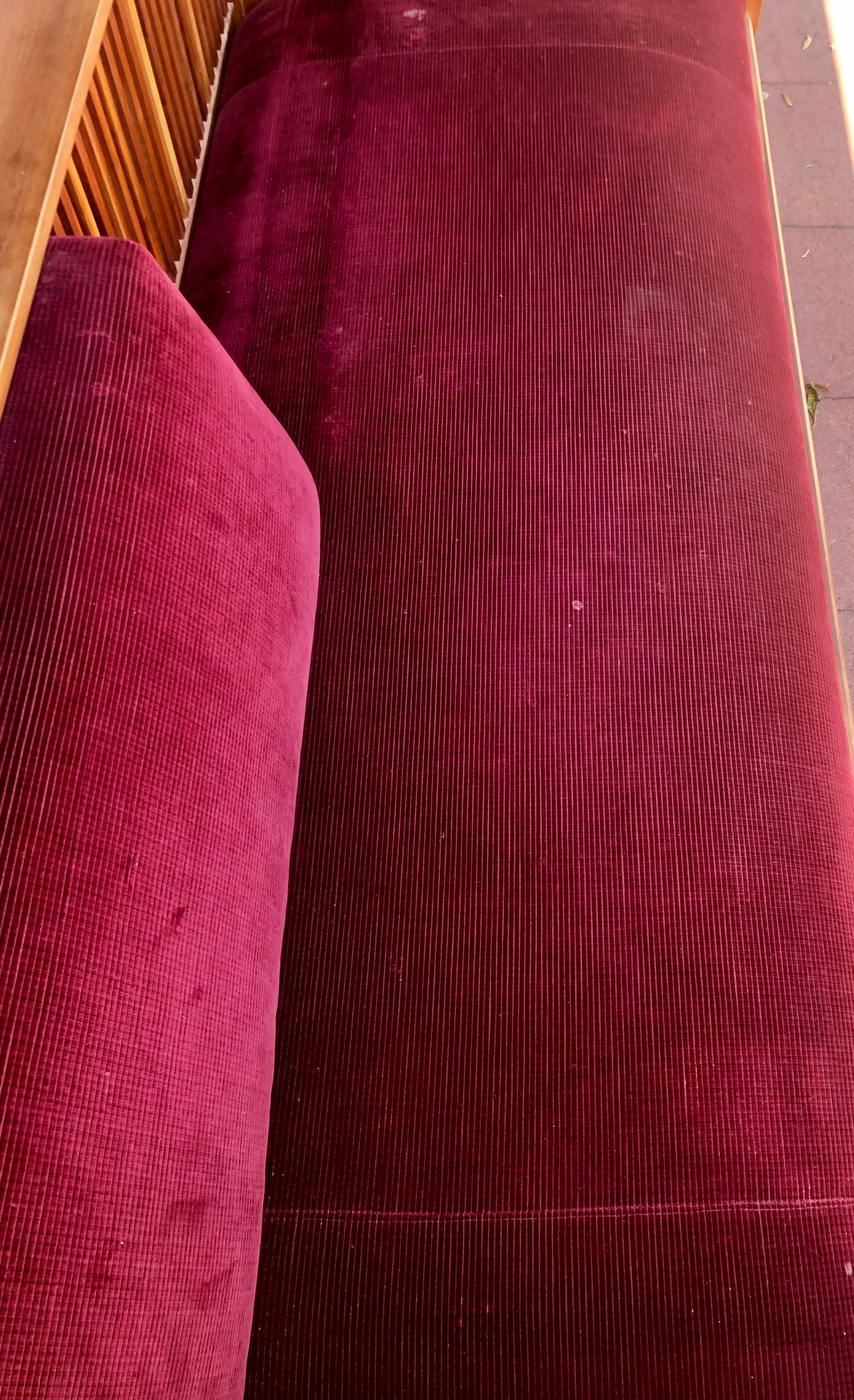 American Striking Solid Cherry Mission Style Stickley Spindle Sofa