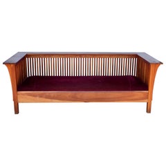 Used Striking Solid Cherry Mission Style Stickley Spindle Sofa