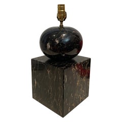 Striking Solid Marble Table Lamp Attributed to Maison Barbier