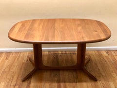 Striking Solid Teak Danish Modern Large Oval Dining Table