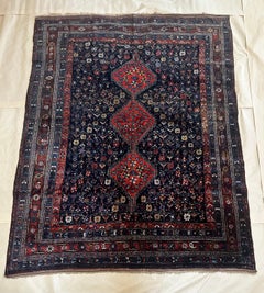 Striking square Afshar Antique Rug, Elegant