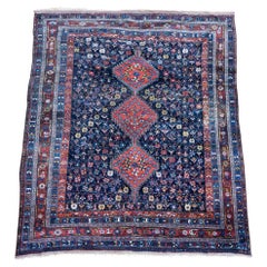 Striking square Afshar Antique Rug, Elegant