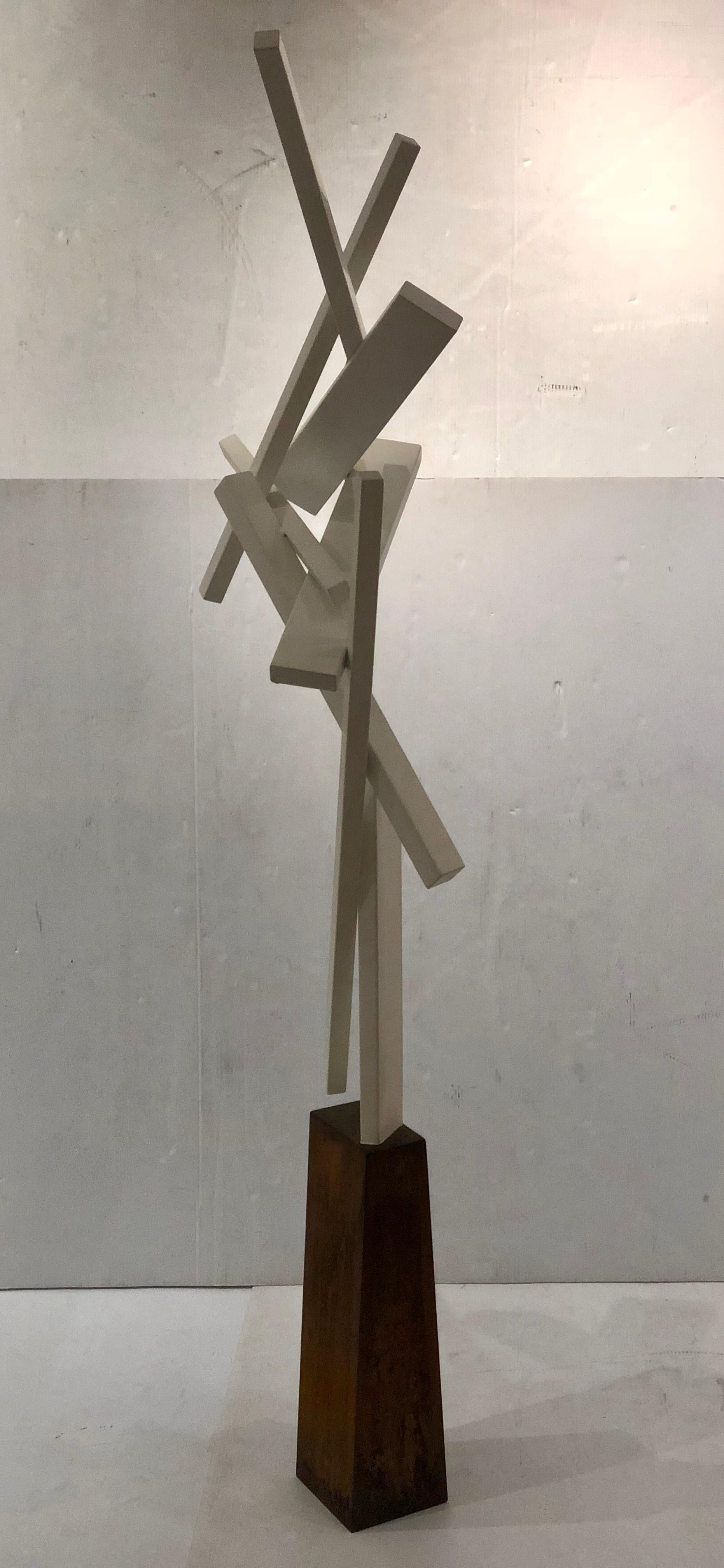 American Striking Tall Contemporary Steel Sculpture by Joey Vaiasuso California Design