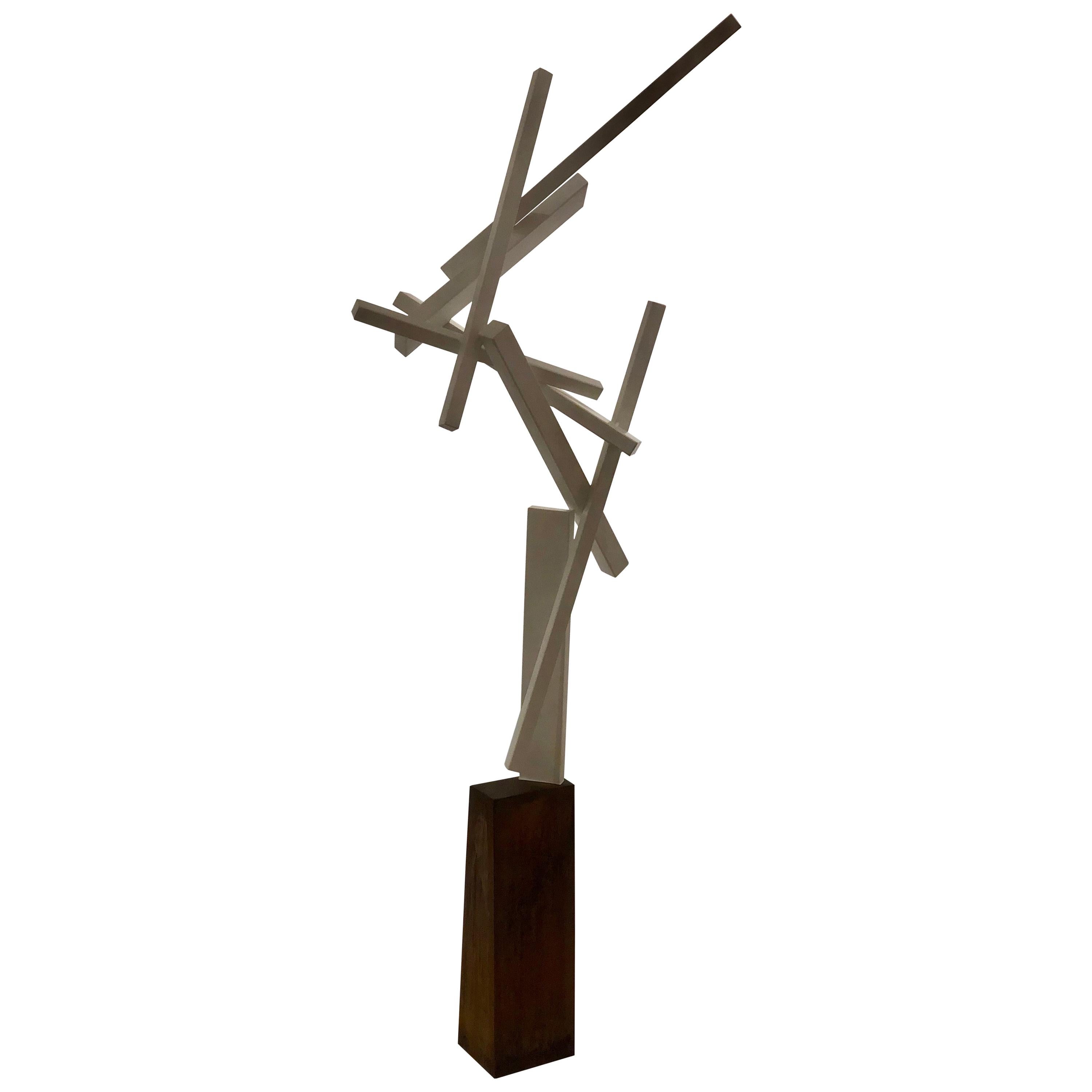 Striking Tall Contemporary Steel Sculpture by Joey Vaiasuso California Design