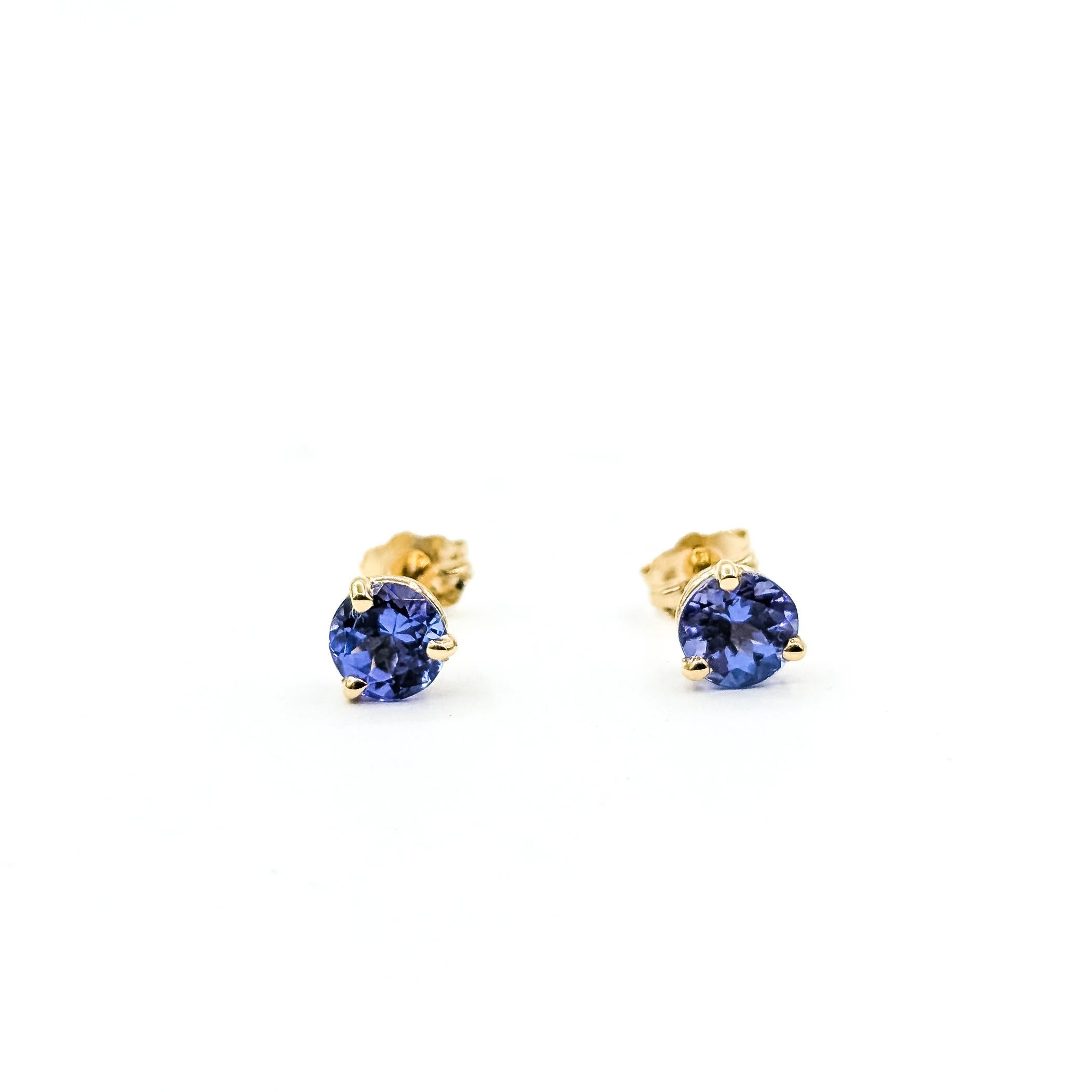 Orecchini con tanzanite in oro giallo 14 ct. In condizioni ottime in vendita a Bloomington, MN