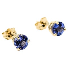 Orecchini con tanzanite in oro giallo 14 ct.