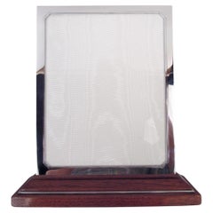 Splendida cornice moderna Tiffany in argento sterling su base in legno