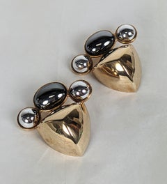 Striking Tri Color Stud Earrings