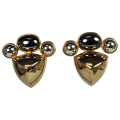 Striking Tri Color Stud Earrings