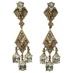 Boucles d'oreilles pendantes en cristal de Trifari