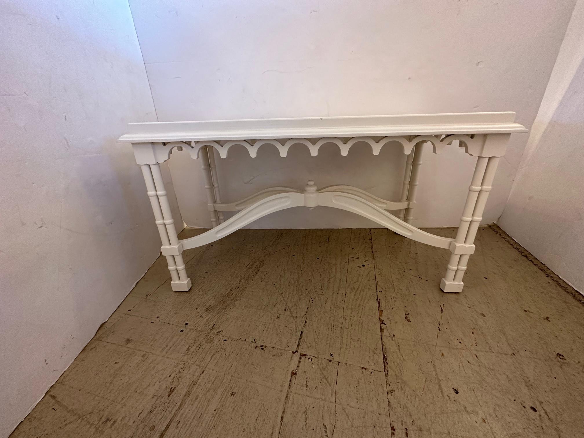 Striking Updated Painted Gothic Revival Coffee Table For Sale 4