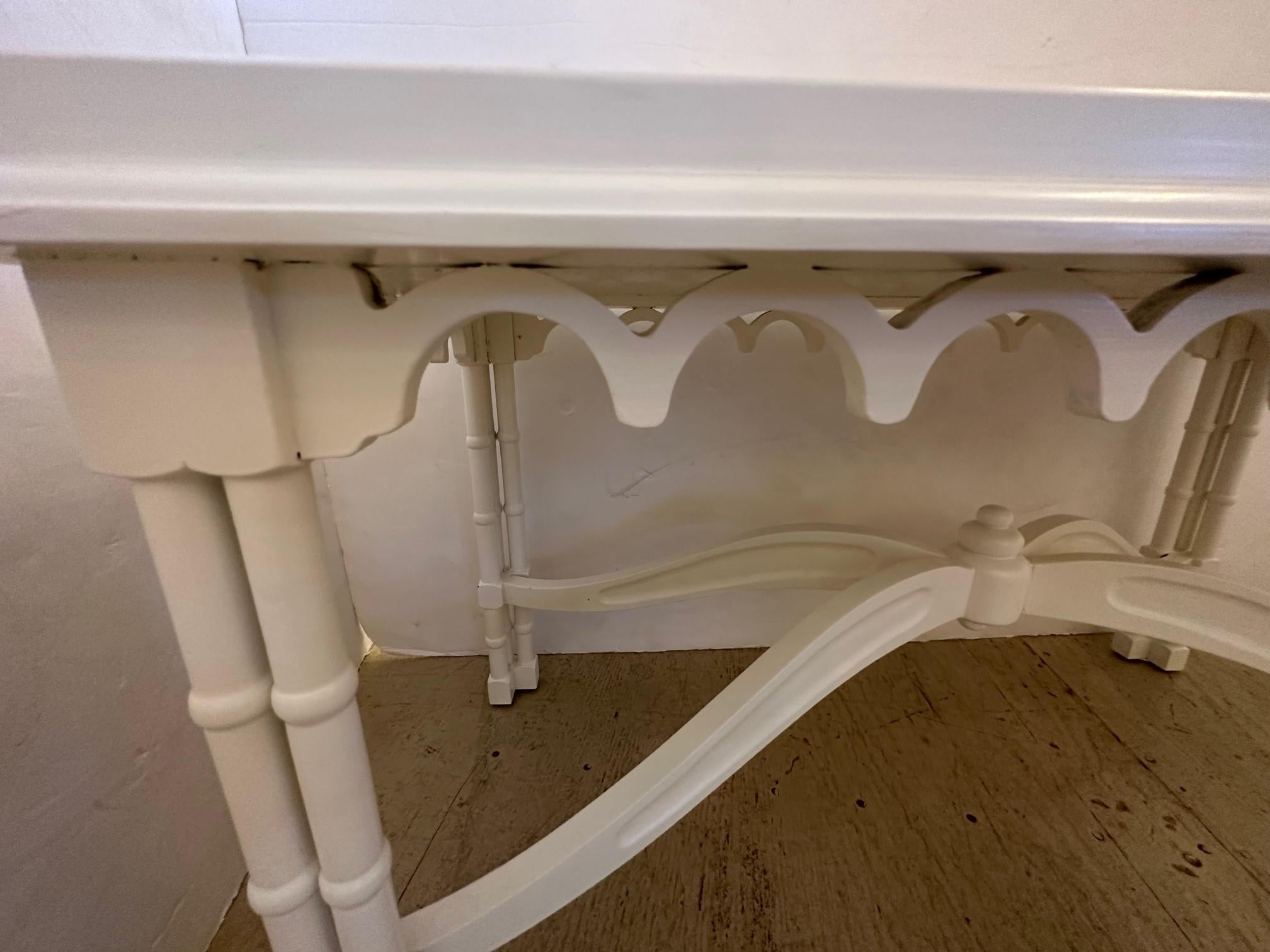 Striking Updated Painted Gothic Revival Coffee Table 6