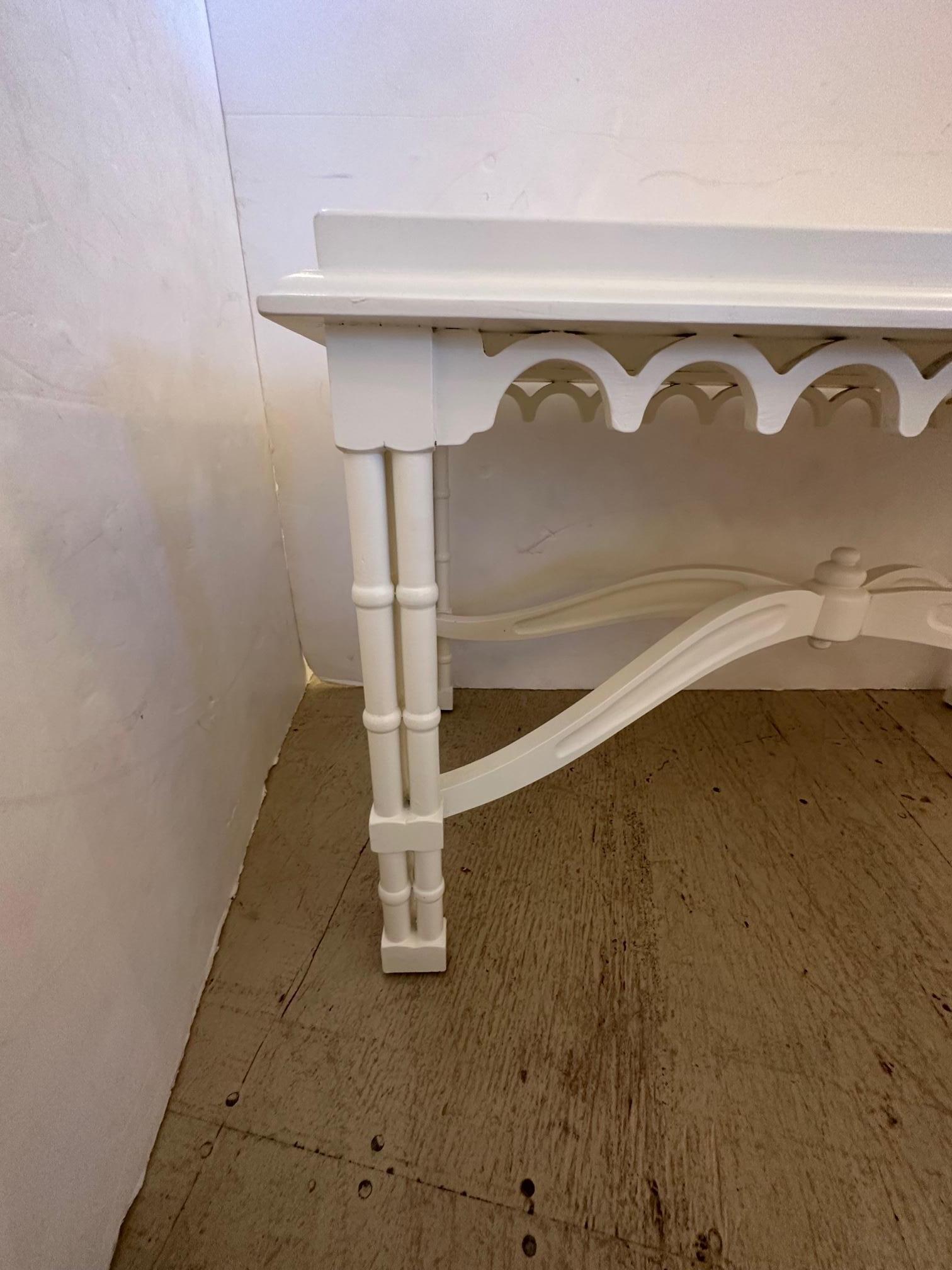 19th Century Striking Updated Painted Gothic Revival Coffee Table For Sale
