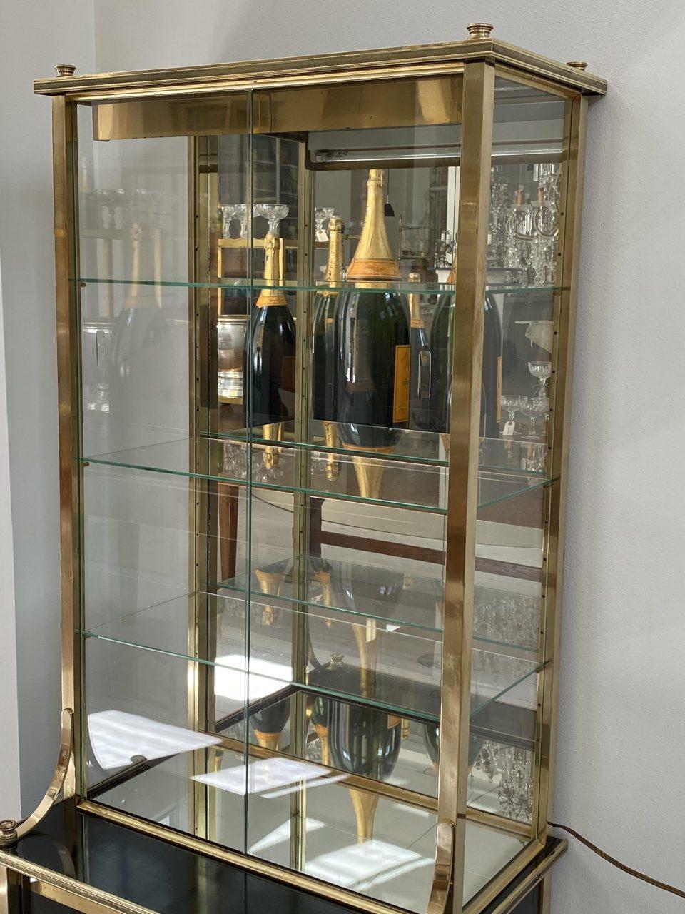 Striking Vintage Cabinet-Brass and Glass In Good Condition In Copenhagen K, DK