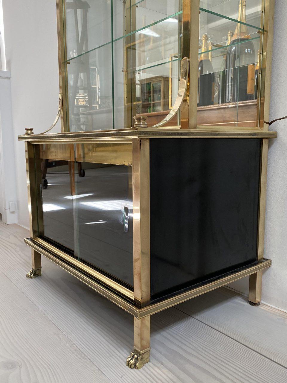 Late 20th Century Striking Vintage Cabinet-Brass and Glass
