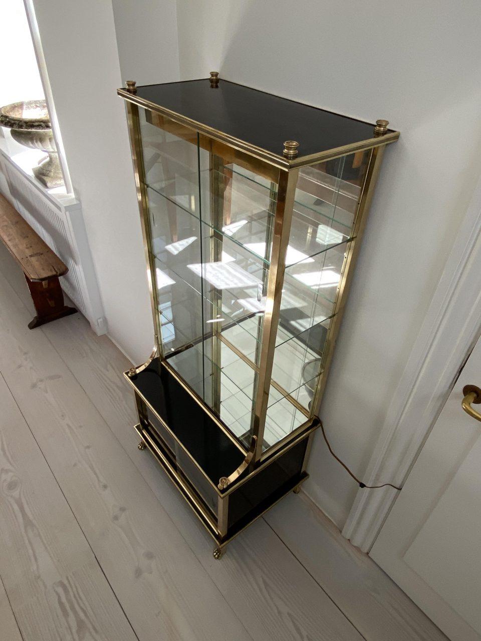 Striking Vintage Cabinet-Brass and Glass 2