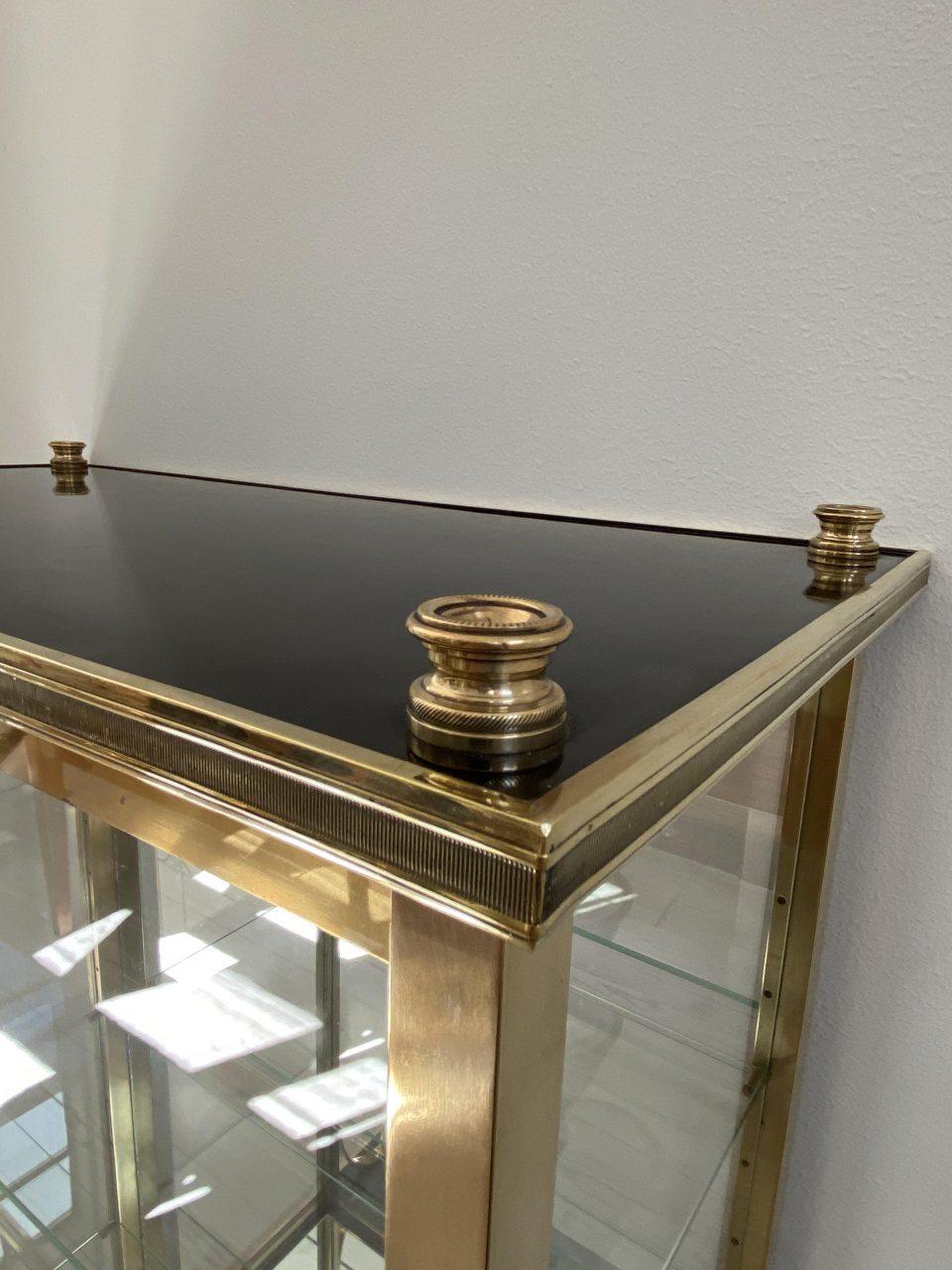 Striking Vintage Cabinet-Brass and Glass 3