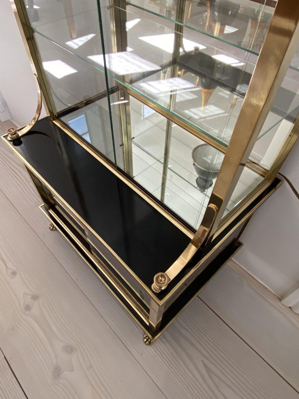 Striking Vintage Cabinet-Brass and Glass 4