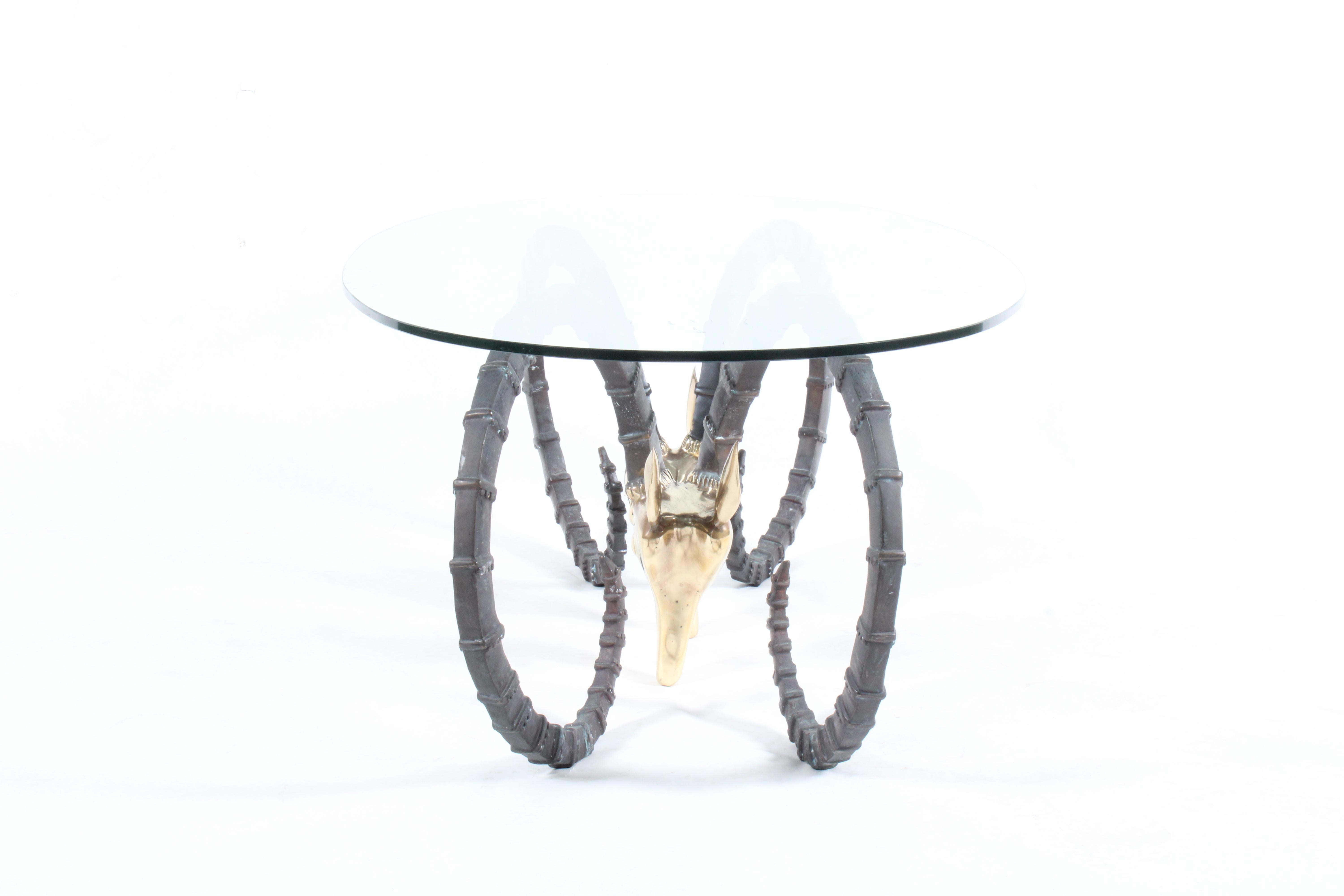 Striking Vintage Ibex or Rams Head Coffee Table in the Style of Alain Chervet For Sale 4