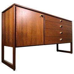 Striking Walnut Sideboard Cabinet by Jens Risom, 1960s