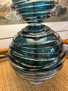 Striking William Yeoward Designer Art Glass Alfie Jade Table Lamp