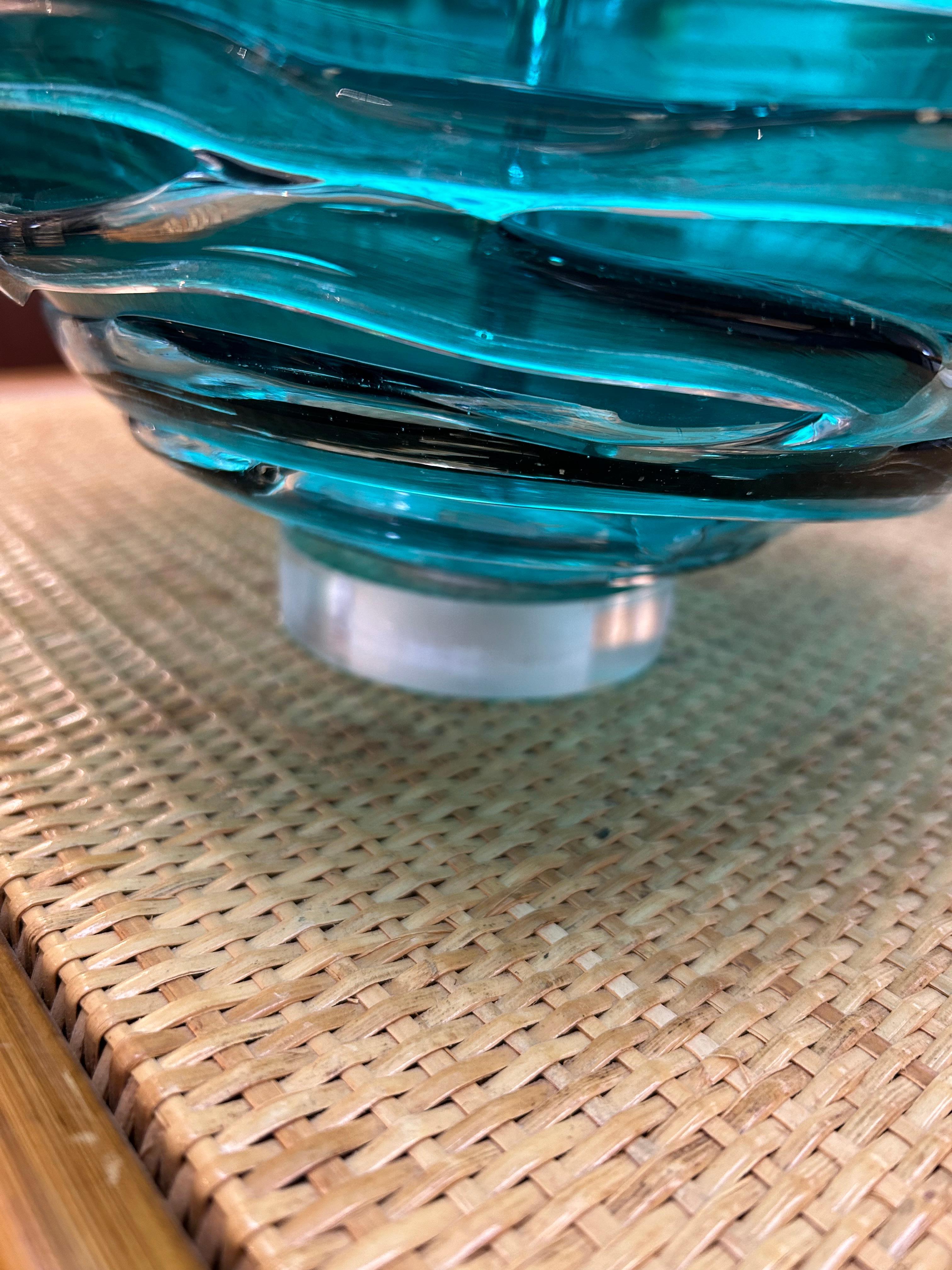 Striking William Yeoward Designer Art Glass Alfie Jade Table Lamp For Sale 3