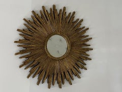 Strikingly Large Venetian Gold Starburst Mirror