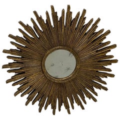 Strikingly Large Venetian Gold Starburst Mirror