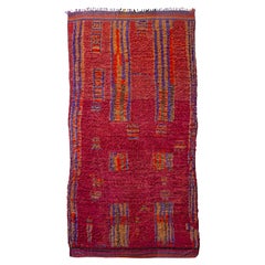 Marokkanischer Rehamna-Teppich der Moderne, modernistischer, seltener Vintage, gebogen von Breuckelen Berber