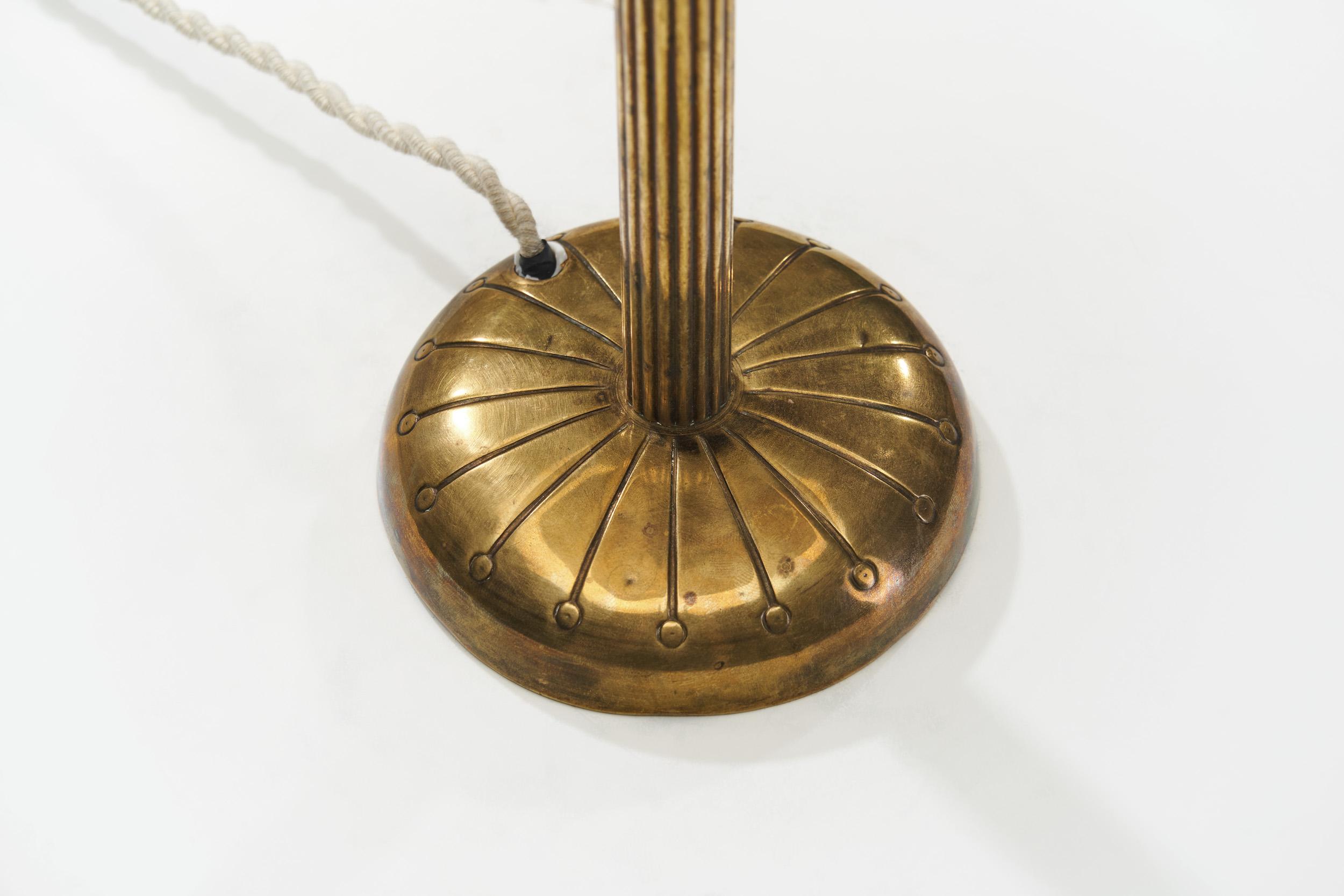 Strindberg Table Lamp in Brass and Glass, Sweden, Early 20th Century 8