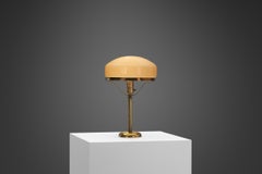 Strindberg Table Lamp in Brass and Glass, Sweden, Early 20th Century