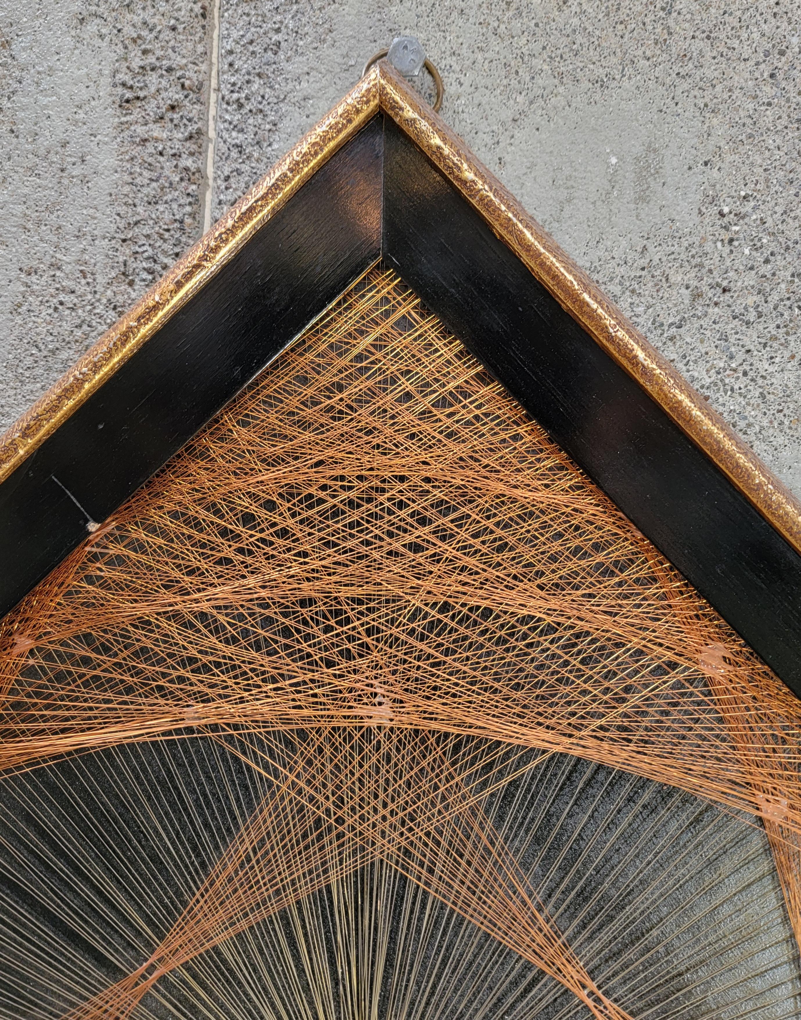 String Art Copper & Brass Wall Decoration In Good Condition For Sale In Fulton, CA