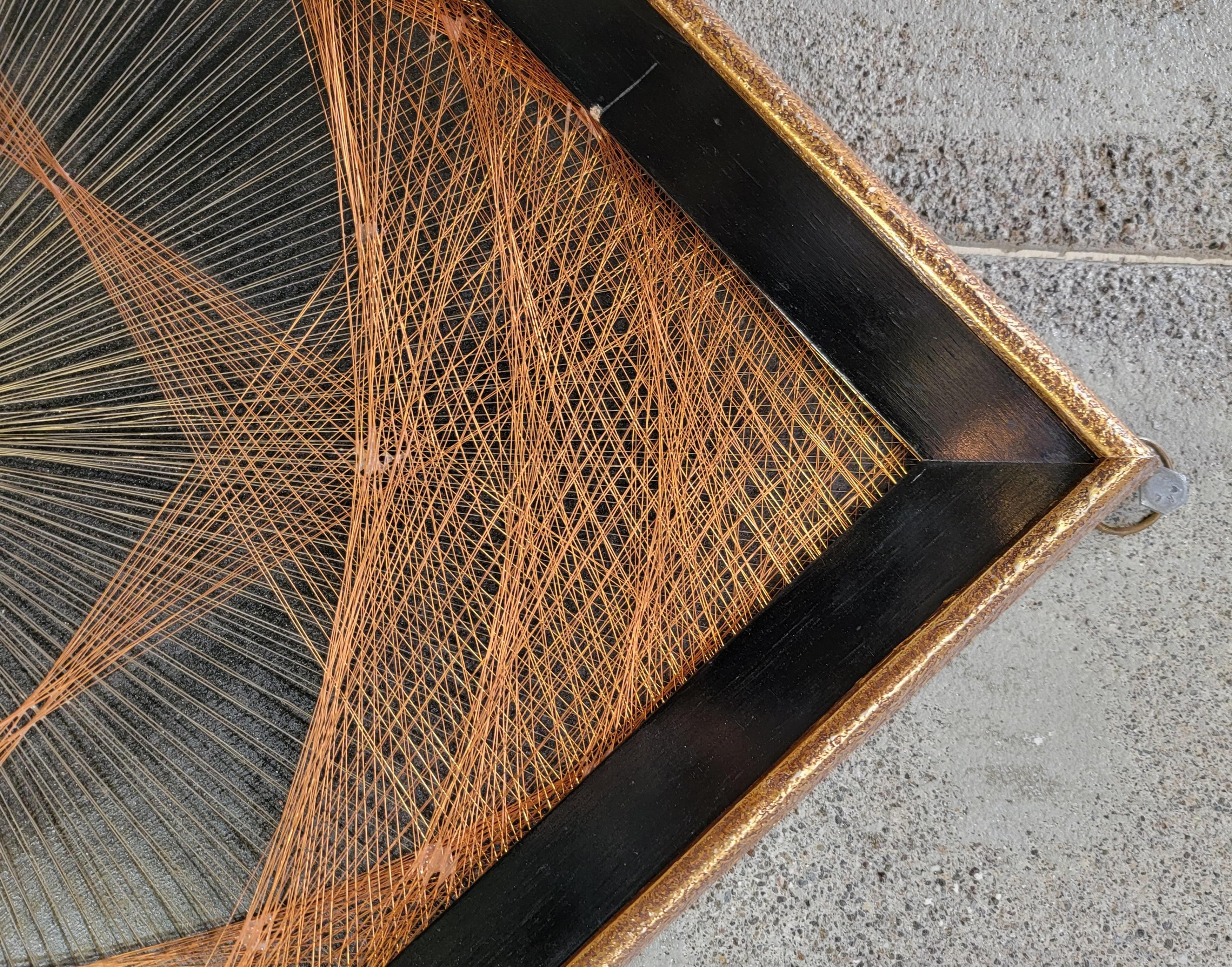 String Art Copper & Brass Wall Decoration For Sale 1