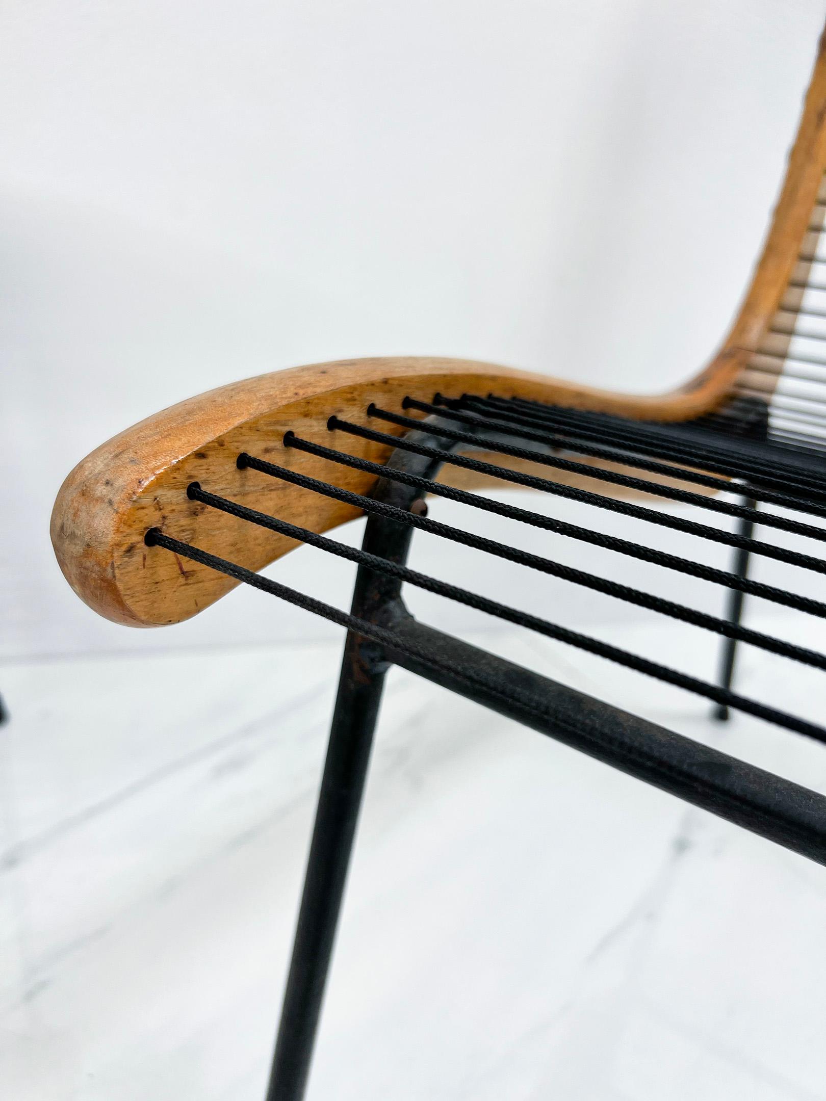 String Chairs mit passendem Tisch von Carl Koch, Vermont Tubbs, 1950er Jahre im Angebot 5