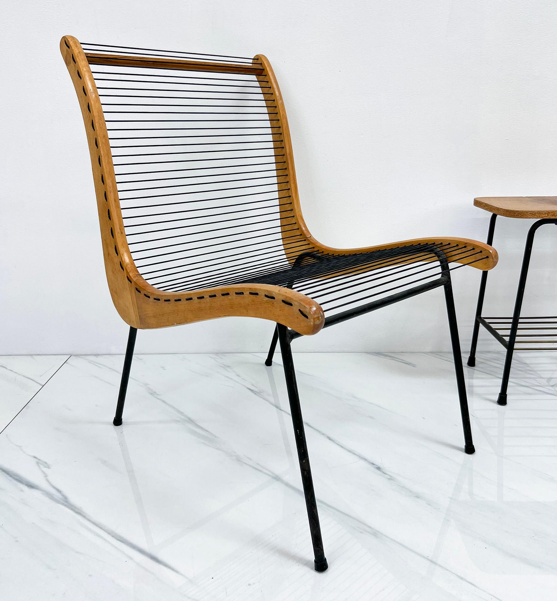 String Chairs mit passendem Tisch von Carl Koch, Vermont Tubbs, 1950er Jahre im Angebot 2