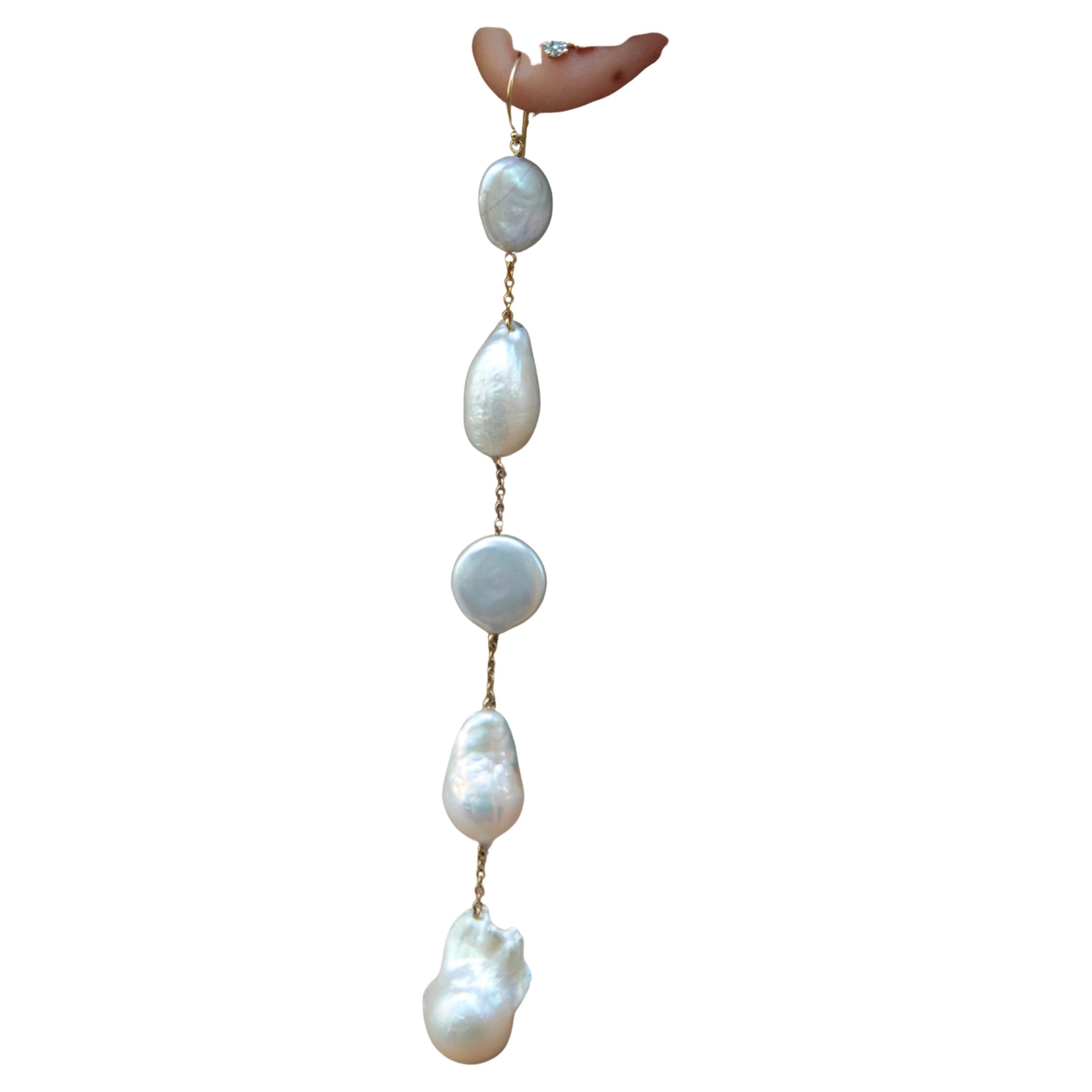 String of pearl Drop Earring For Sale